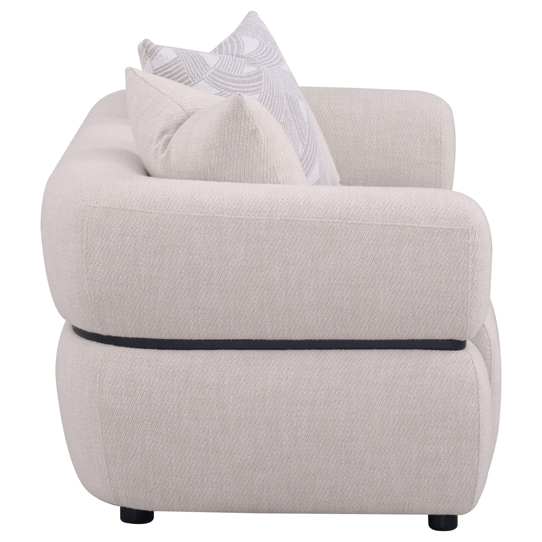 Jeanette loveseat with attached seat cushions and tight back
