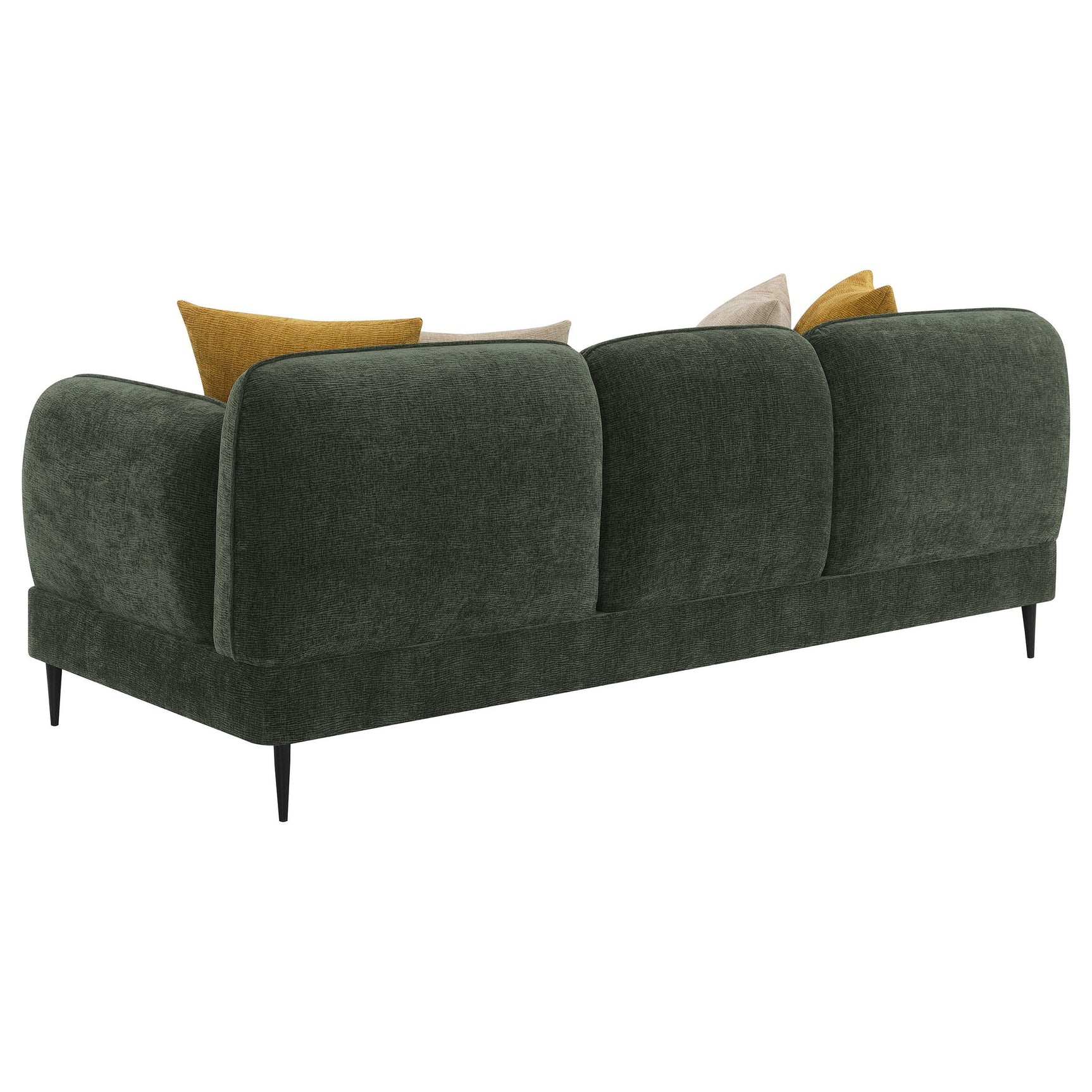 Soba Rich Green Sofa Loveseat angled front view
