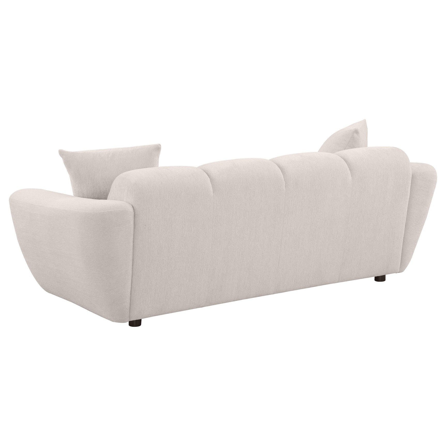 detail view of Destino 3-piece Chenille Splayed Arm Sofa Set Greige furniture