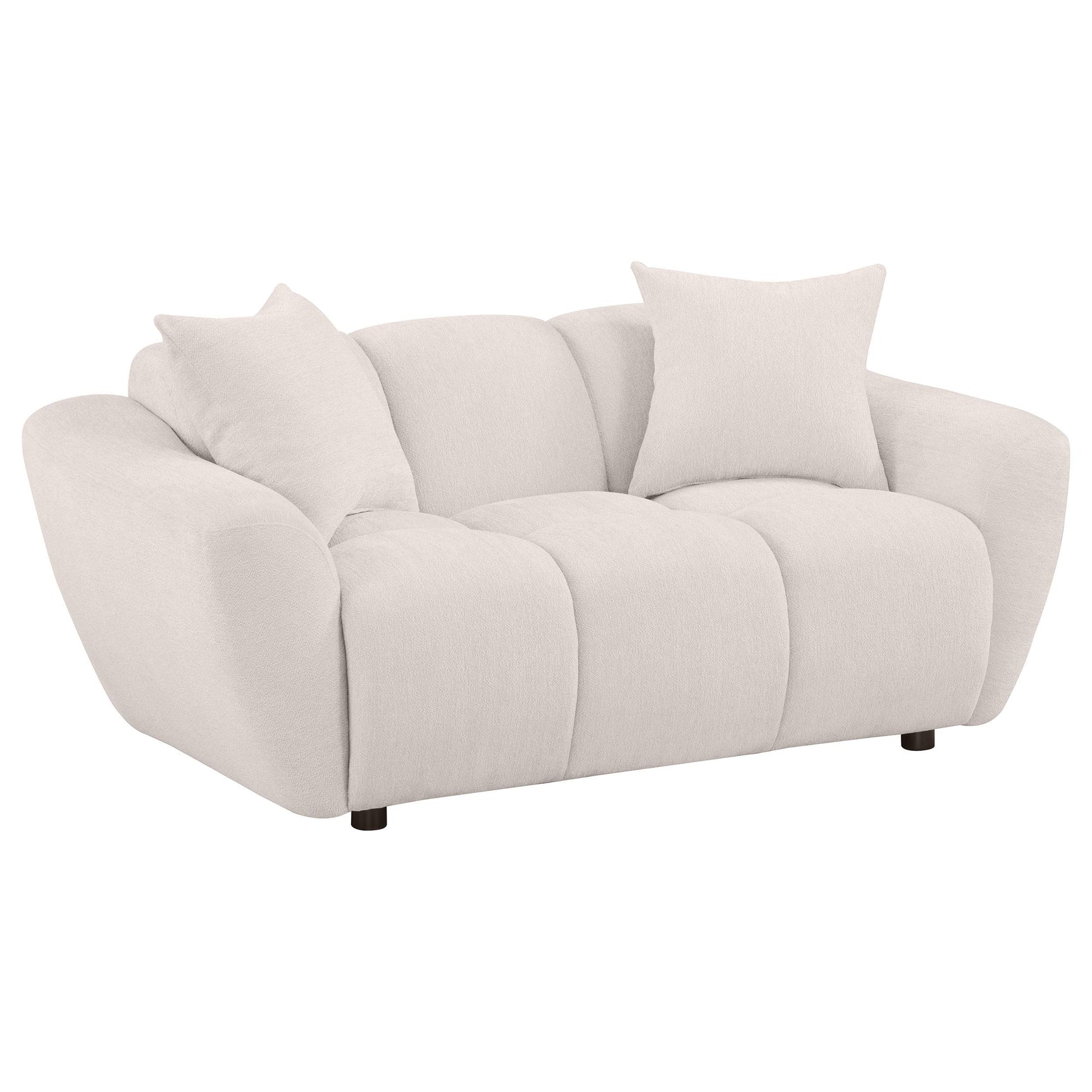 main view of Destino 3-piece Chenille Splayed Arm Sofa Set Greige furniture