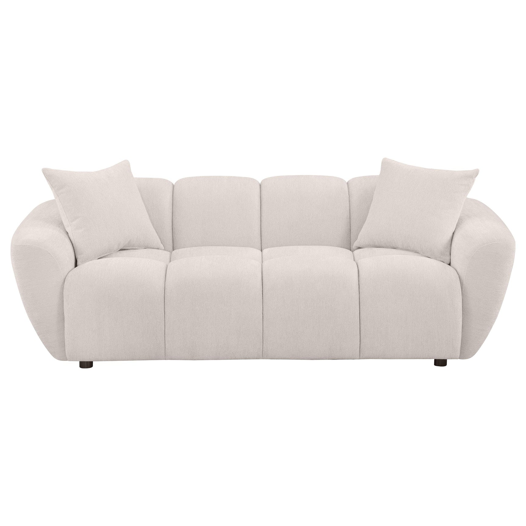 Destino Chenille Upholstered Sofa greige side profile