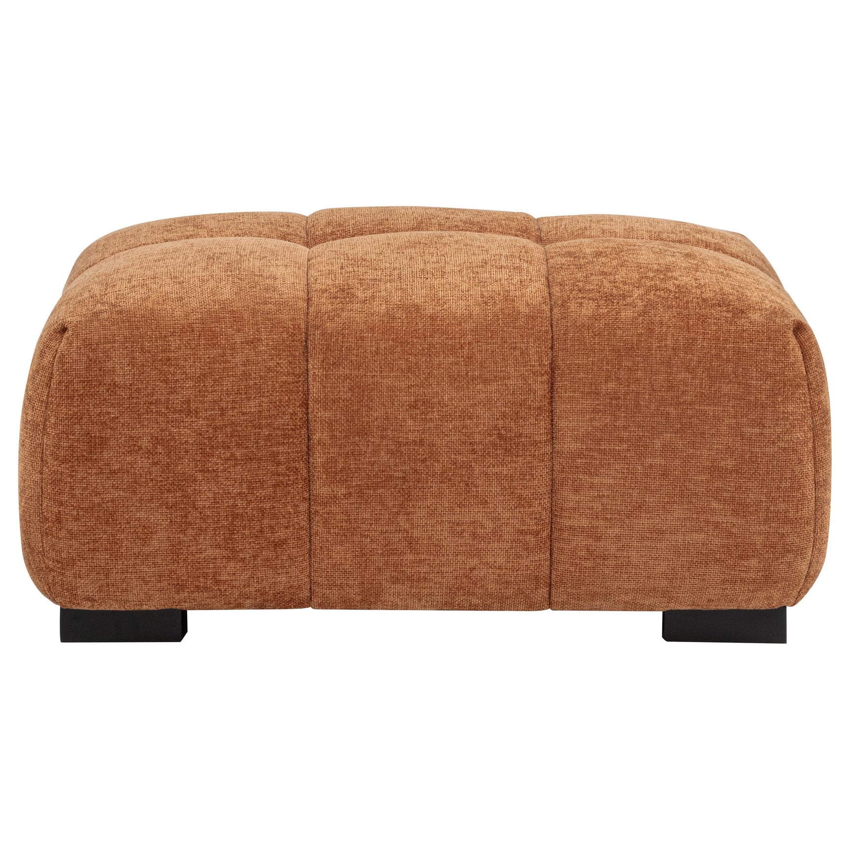 Octavia Ottoman orange fabric side view