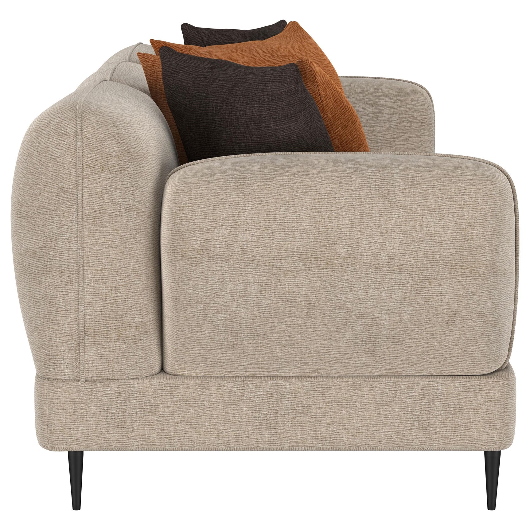 Close-up of Jade sofa set arm and fabric detail
