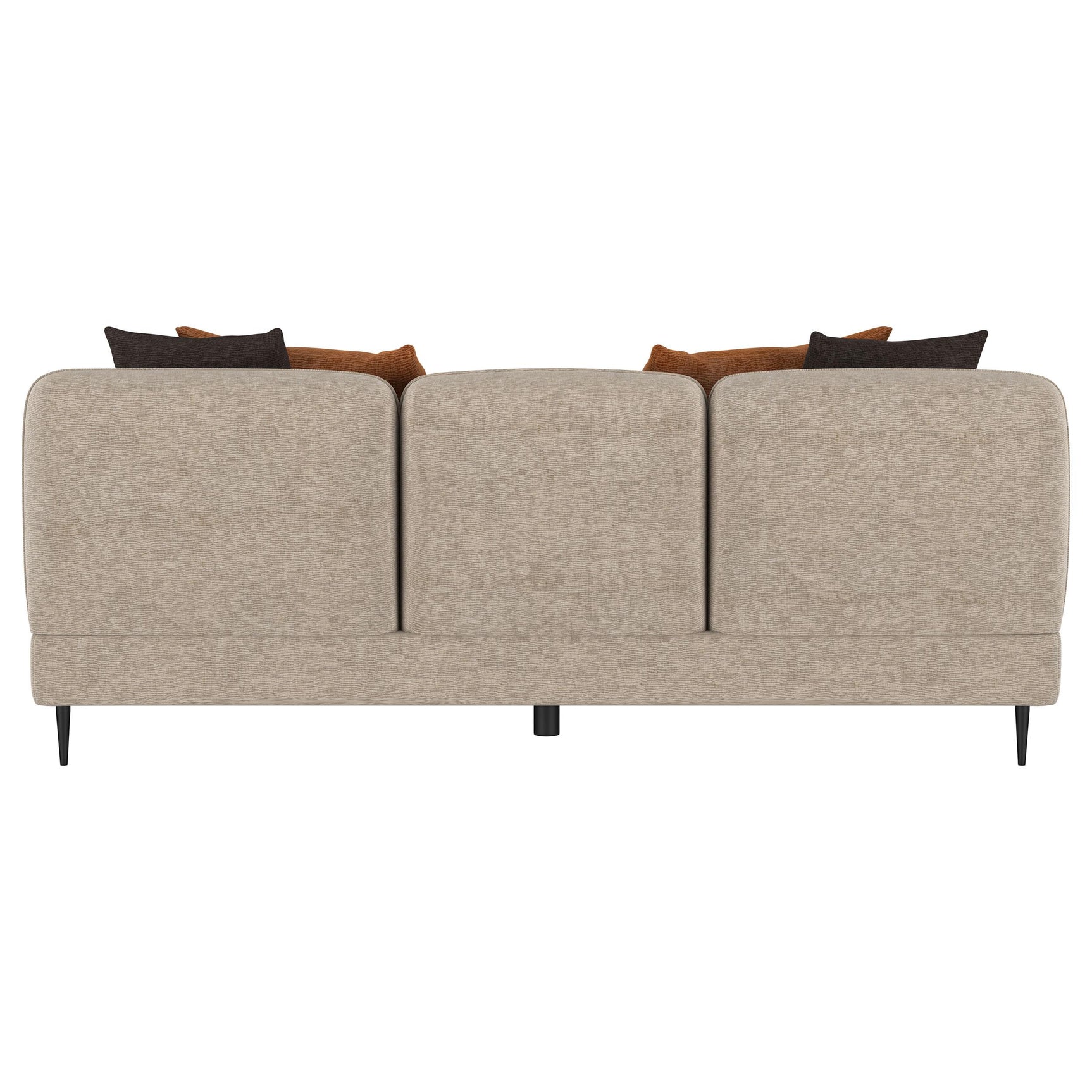 Jade Chenille Upholstered Track Arm Sofa Latte front perspective