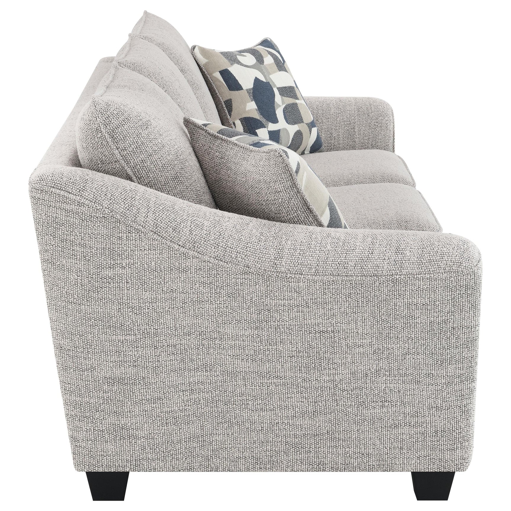 side view of Tomkins 2-Piece Boucle Upholstered Sofa Set Light Grey furniture
