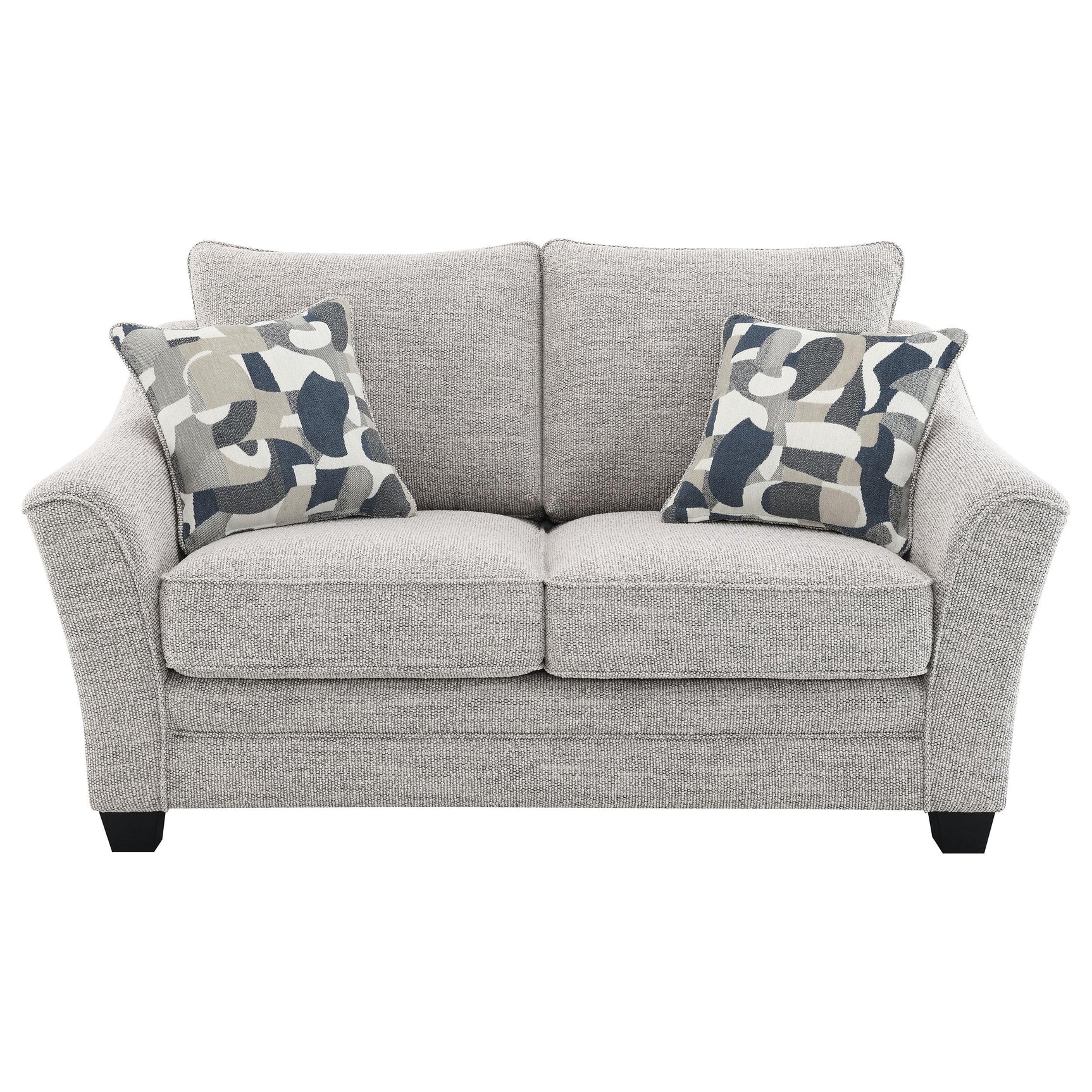 main view of Tomkins 2-Piece Boucle Upholstered Sofa Set Light Grey furniture