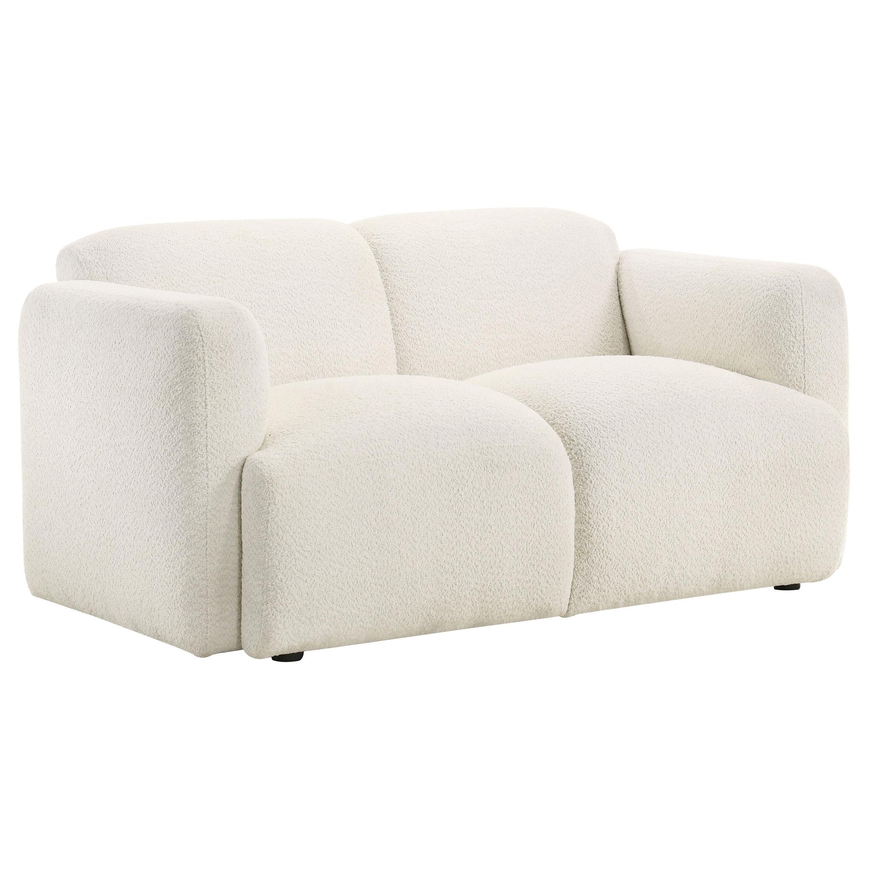 Overall front view of Dorset white sofa and loveseat set