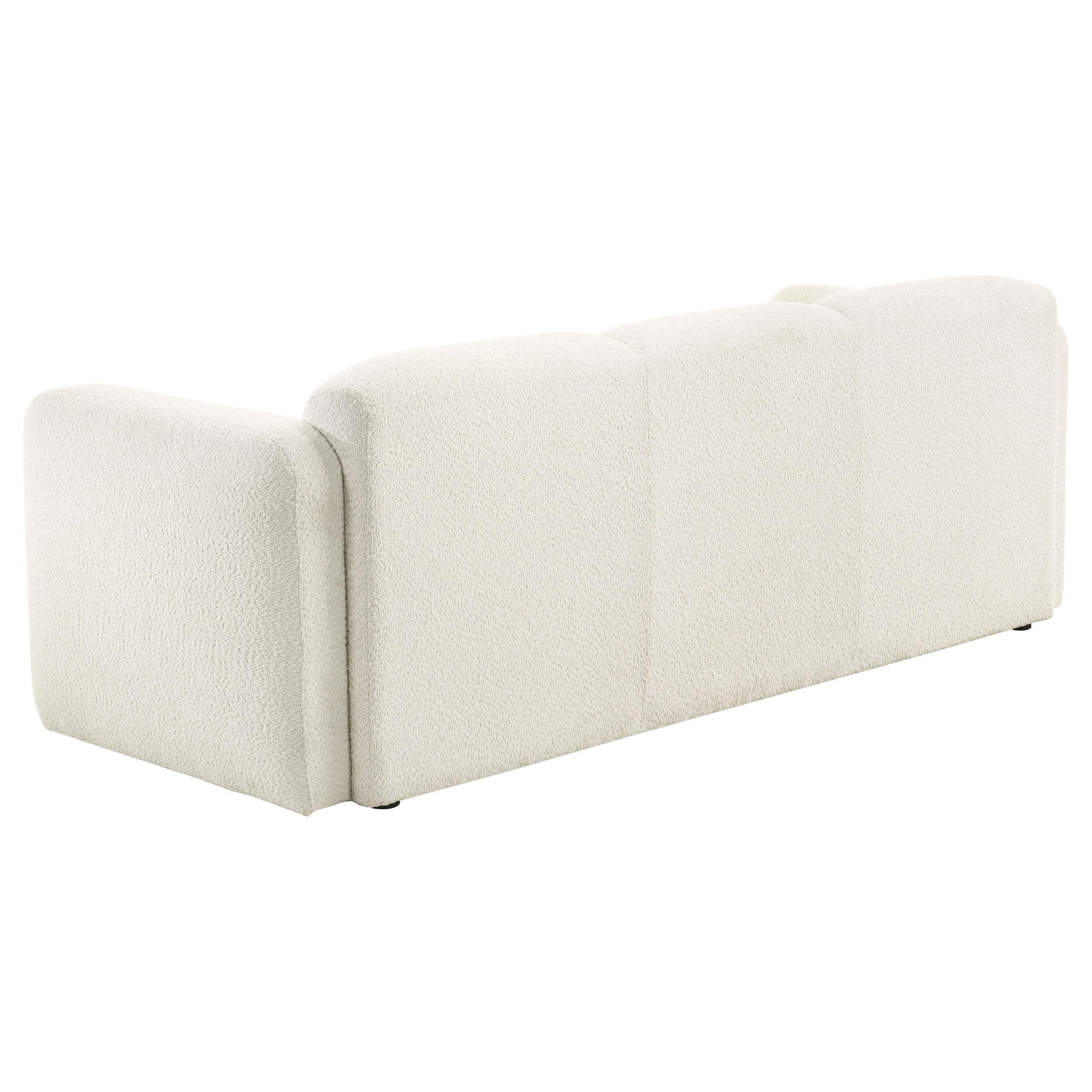 Side angle of Dorset white fabric sofa
