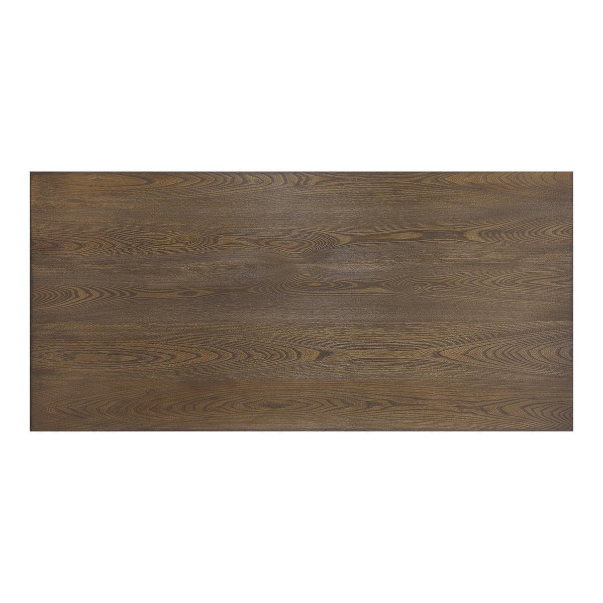 Top view of Millwood desk showing wood finish and drawer placement