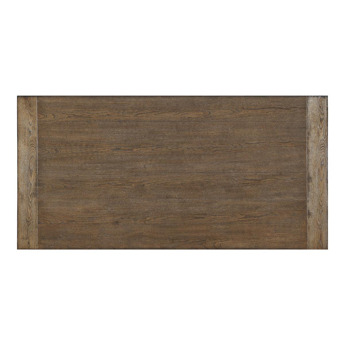 Top view of Millwood Writing Desk showing spacious work surface and wood grain detailing