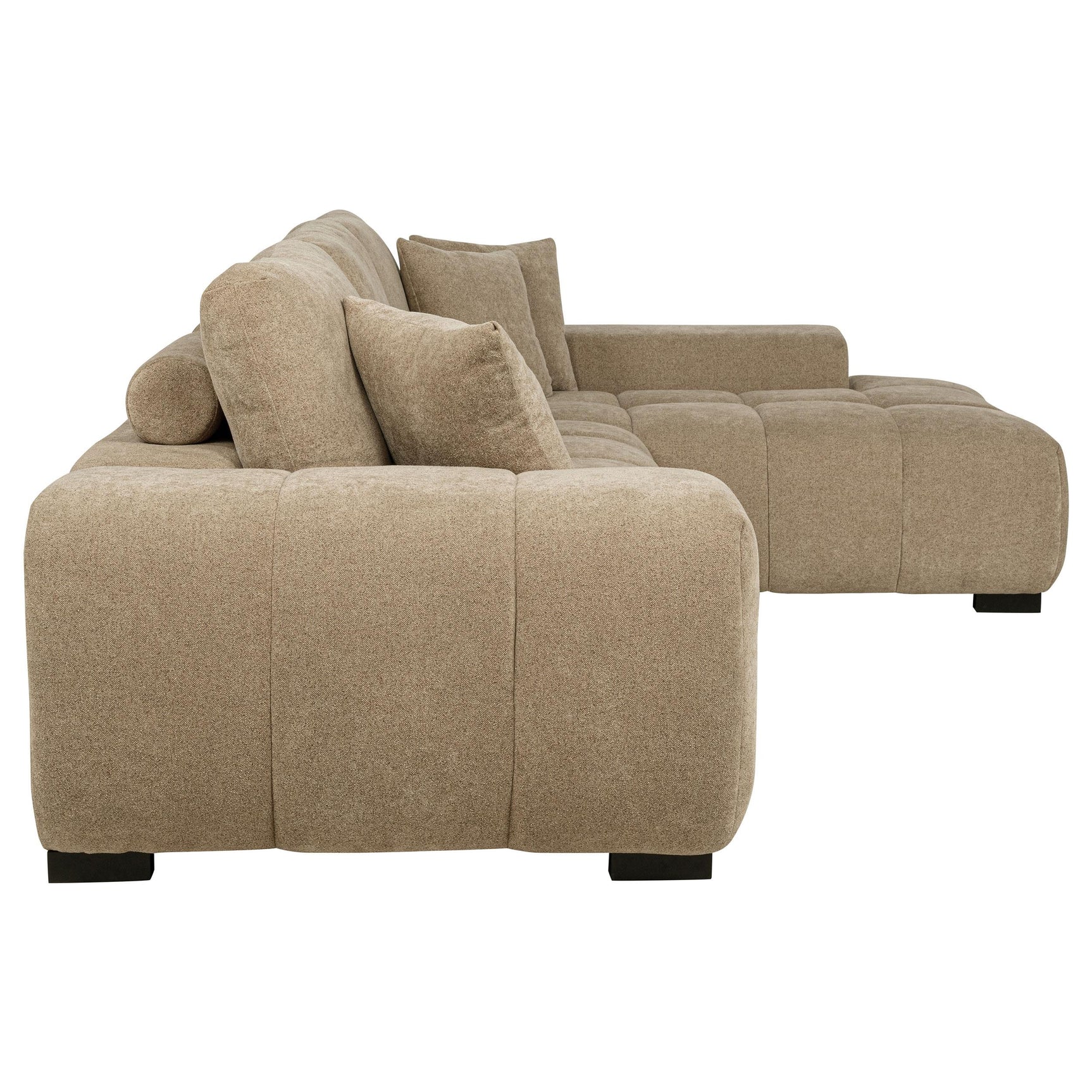 Fabric texture detail on Octavia Upholstered sectional chaise sofa camel