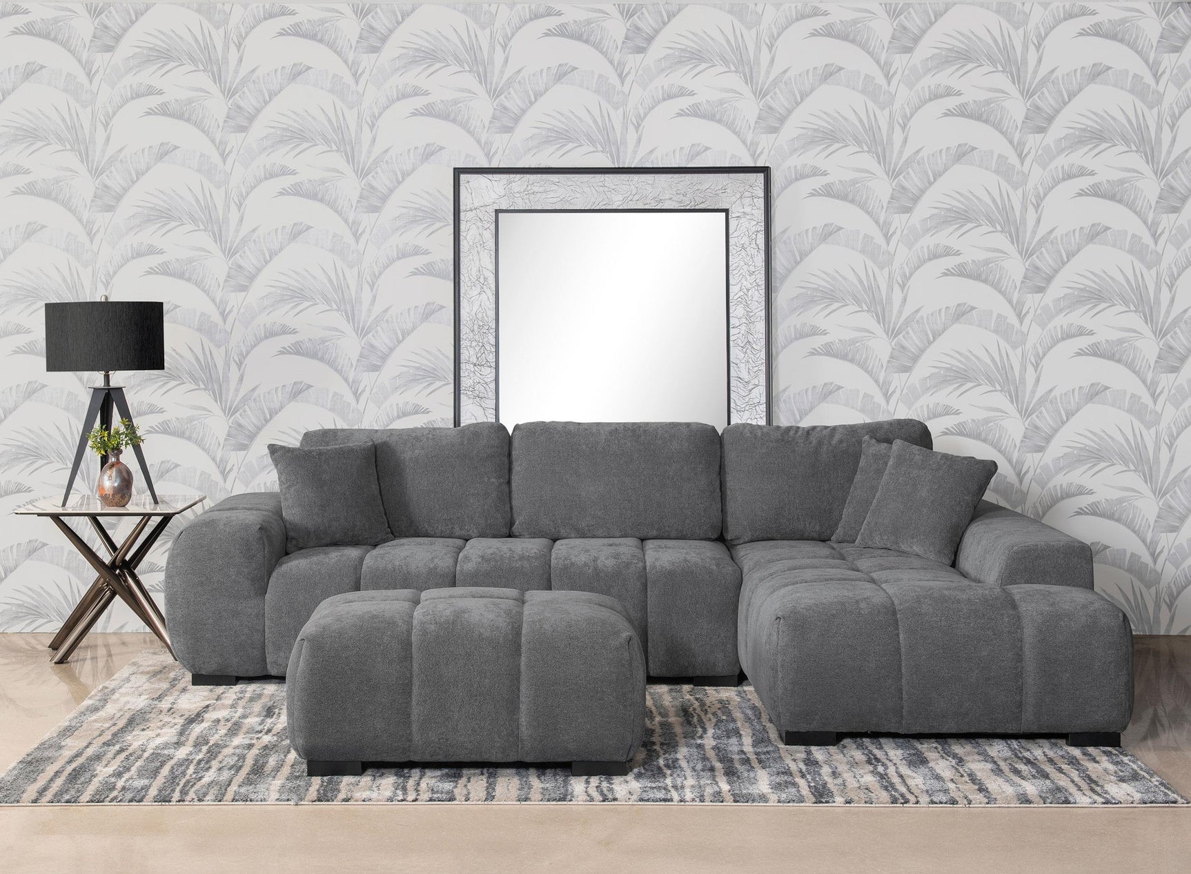 Main front view of Octavia Upholstered Sectional Chaise Sofa