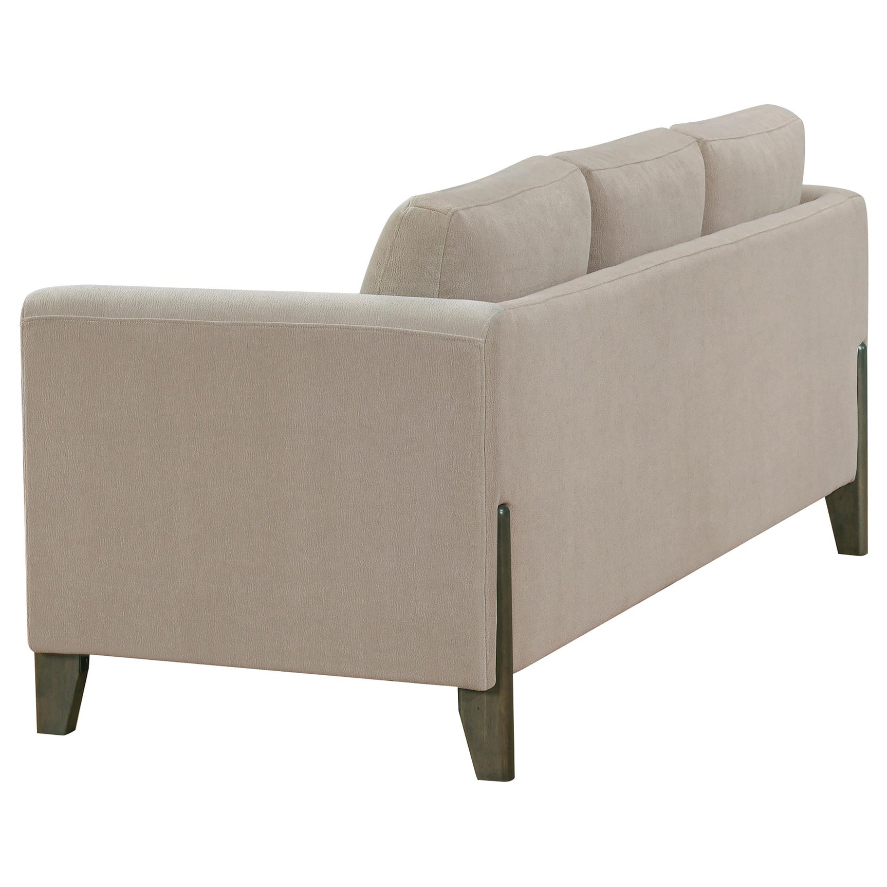 Islington 3-piece upholstered taupe sofa set front view