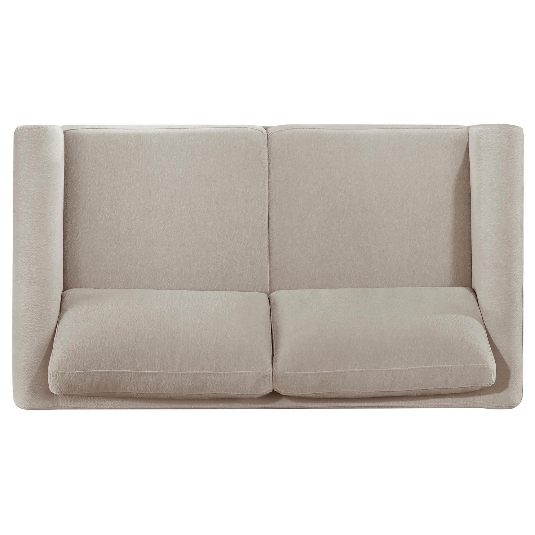 Islington loveseat seat cushions showing reversible foam design
