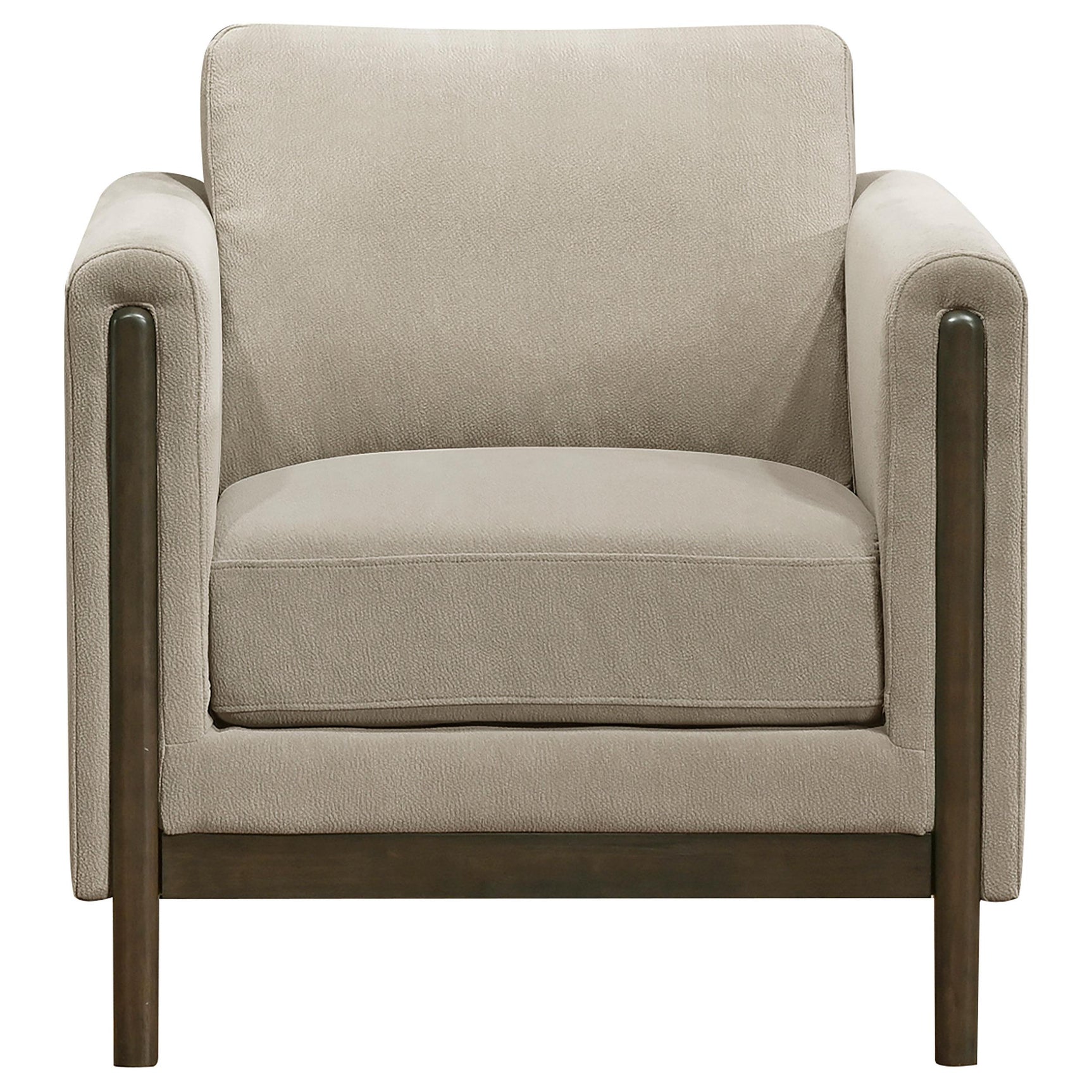 Islington accent chair side view showing recessed panel arms