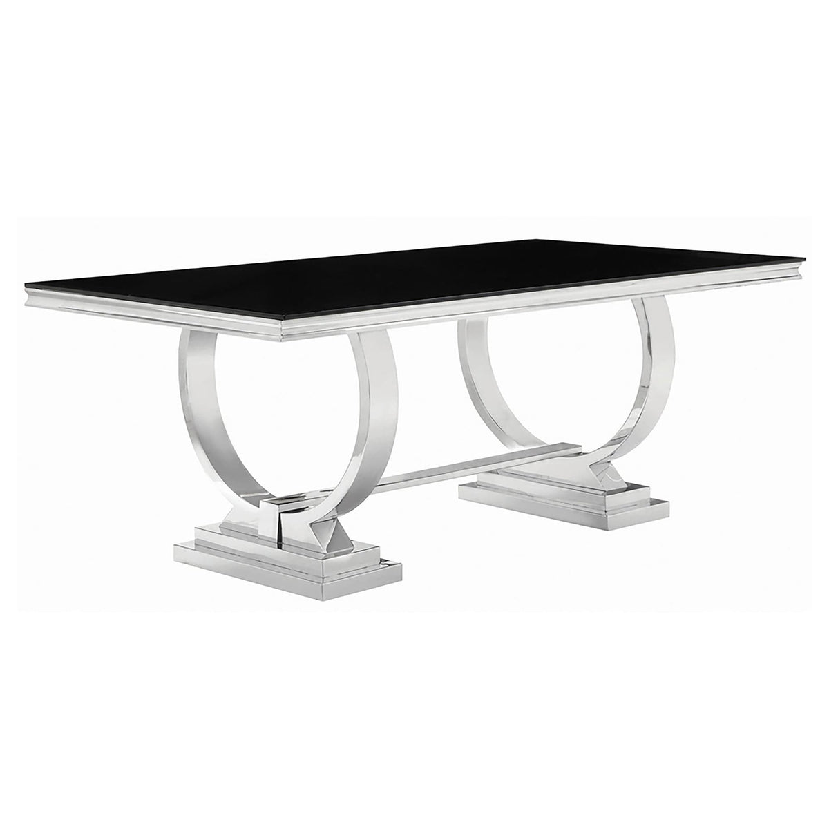 Antoine Chrome and Black Rectangular Dining Room Set with 6 Side Chairs — product image 3