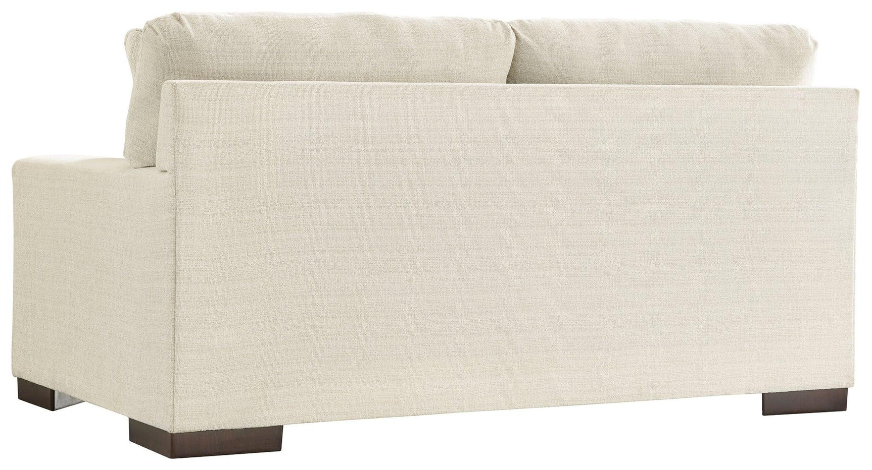 Maggie Birch Chenille Loveseat profile with accent pillows