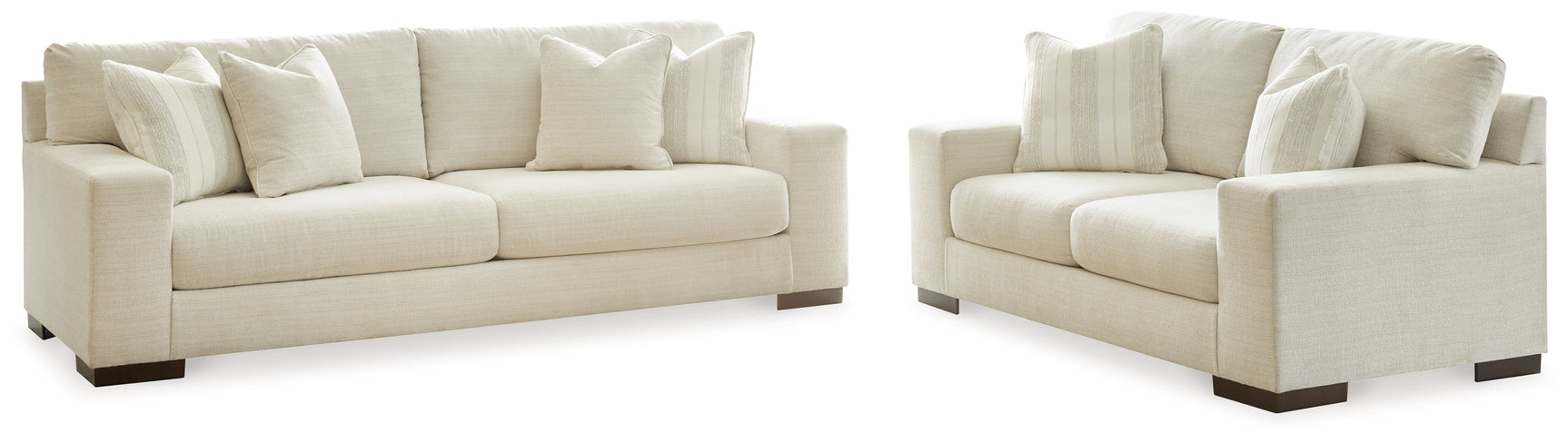 Side view of Maggie Birch Sofa, Loveseat, Chair and Ottoman furniture