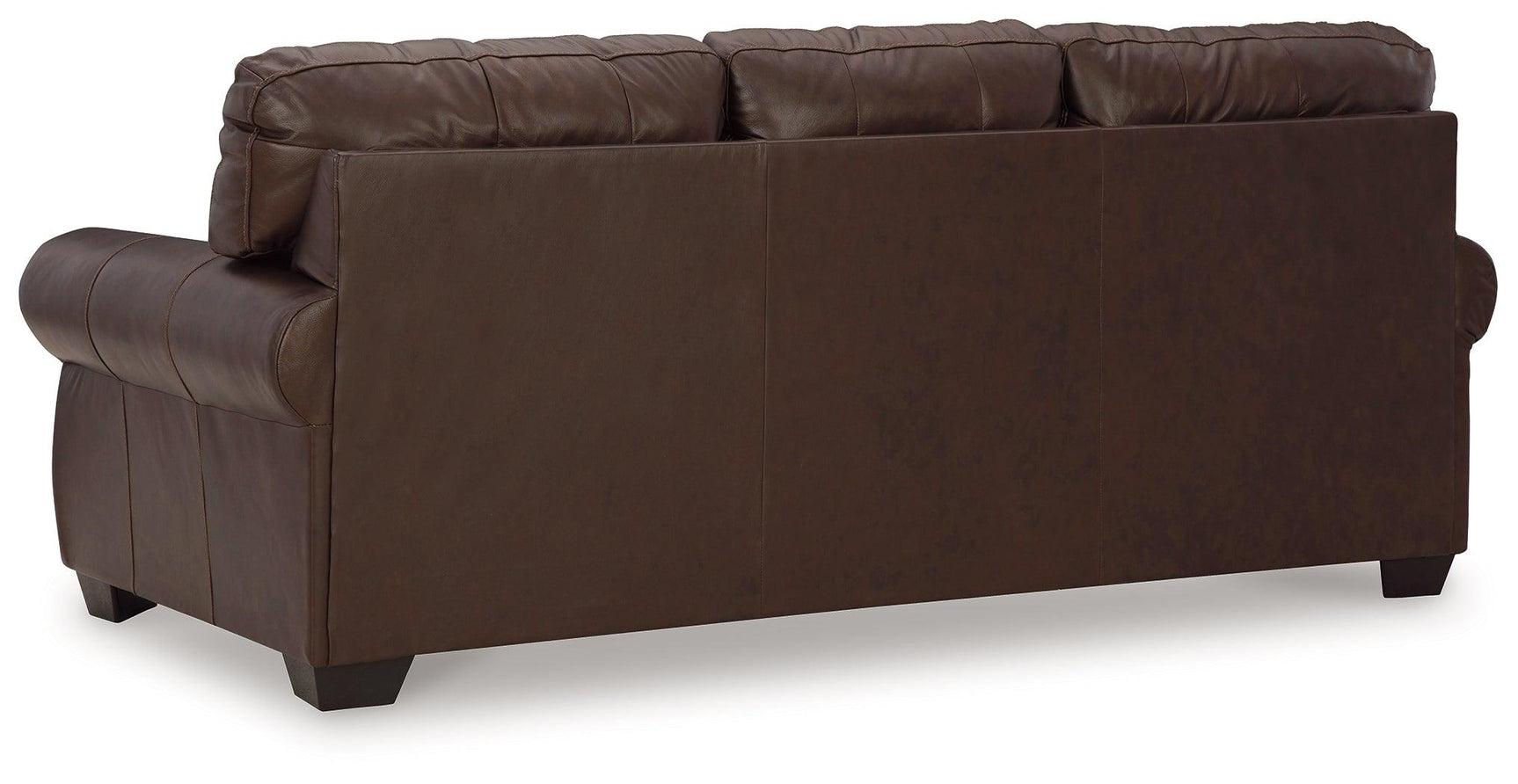 Back view of Colleton Dark Brown Leather Sofa
