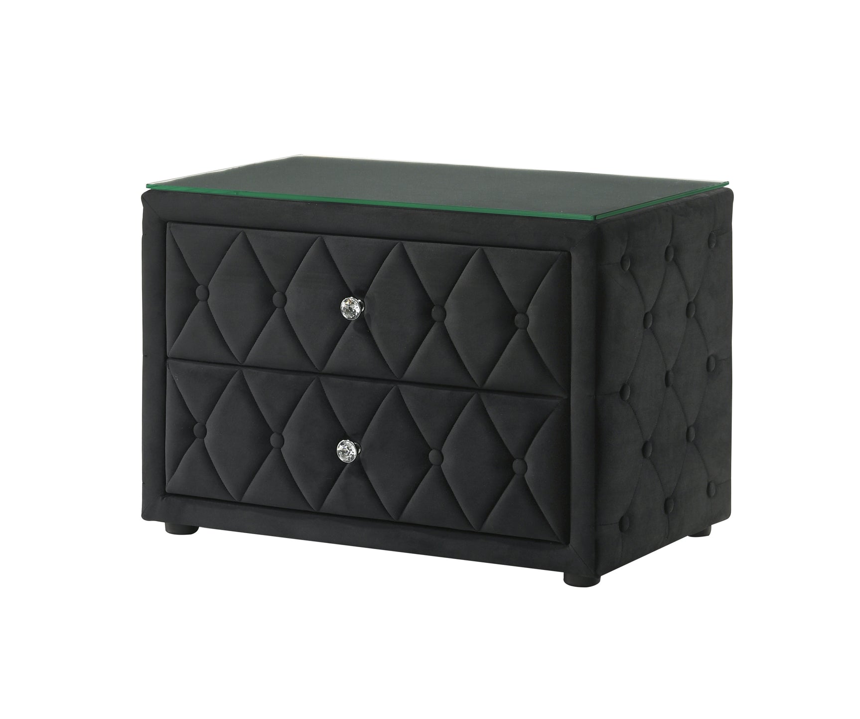 Josephine Nightstand with tempered glass top