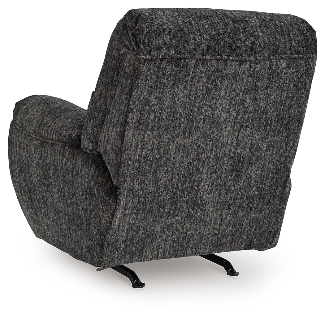 Back view of Stayfish Gunmetal Chenille Velvet Recliner