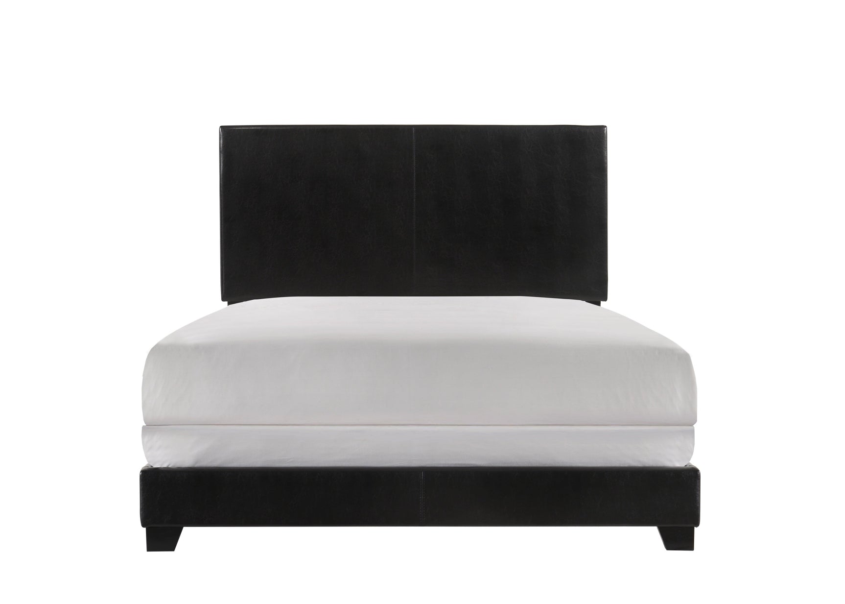 Erin Black PU Faux Leather Upholstered King Bed side view