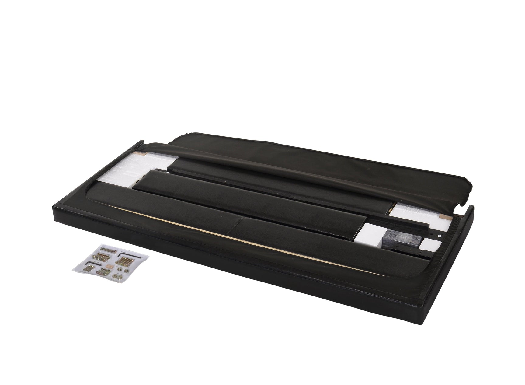 Erin Black PU Faux Leather Upholstered Bed mattress detail