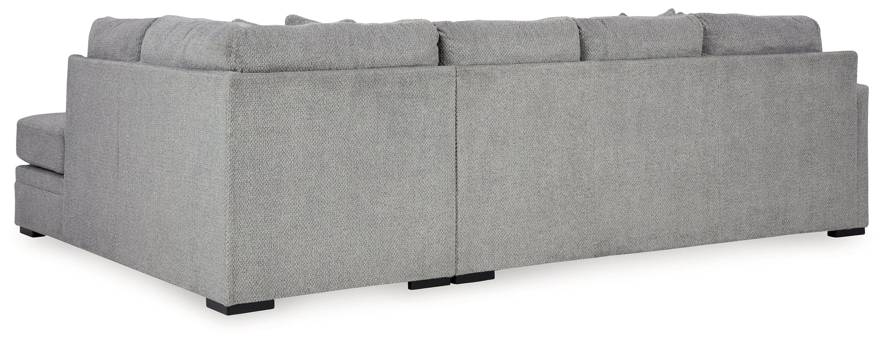 Room view showcasing Casselbury Cement Velvet sectional with chaise