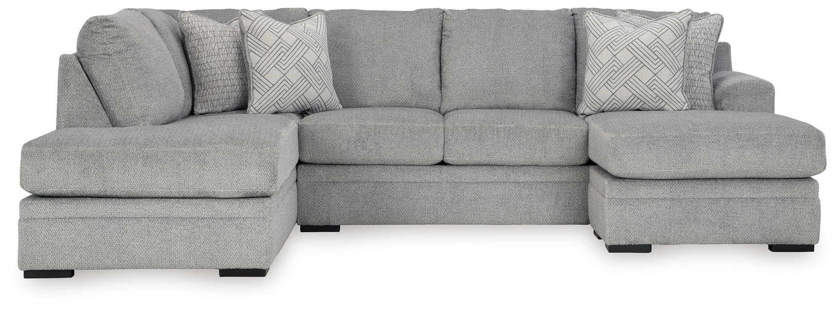detail view of Casselbury Cement 2-Piece Sectional with Ottoman sectional sofa