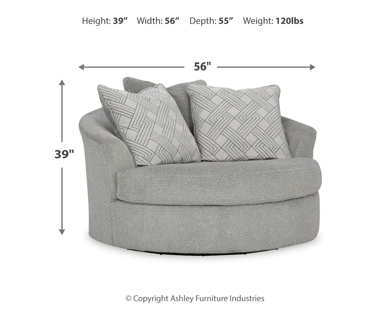 Casselbury chair dimension diagram