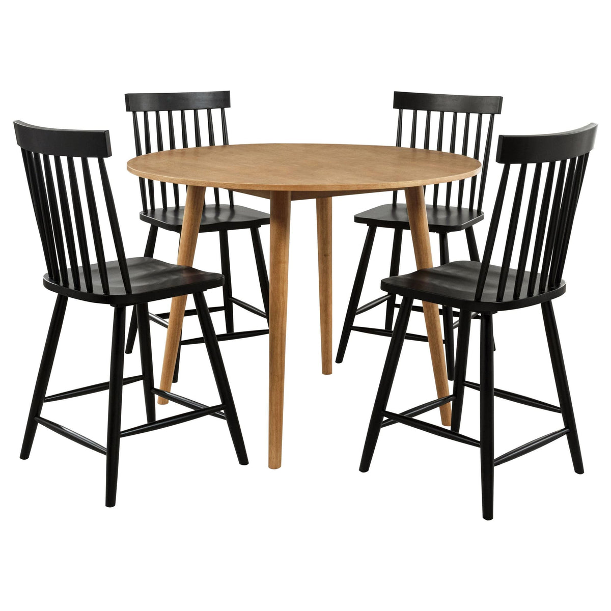 Andrews 5-Piece Round Counter Height Dining Set Light Ash and Black — product image 2