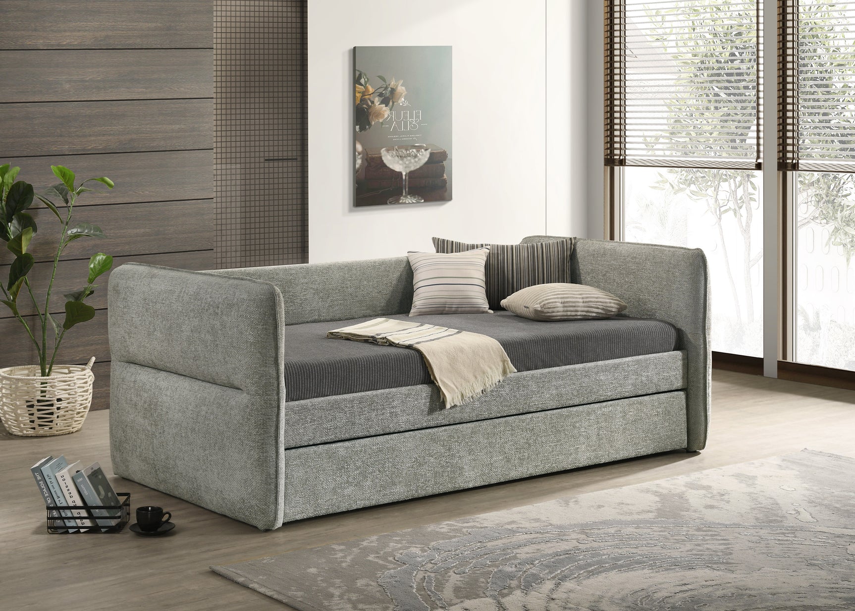 Philipa Light Gray Upholstered Daybed