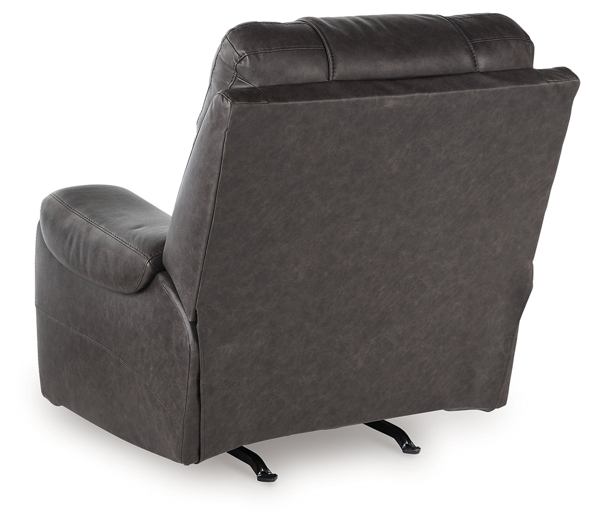 Femley Smoke Faux Leather Recliner back view