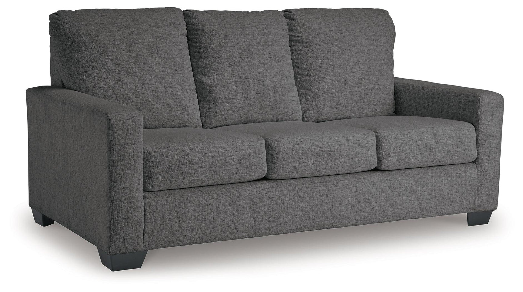 Rannis Pewter Chenille Full Sofa Sleeper angled closed view