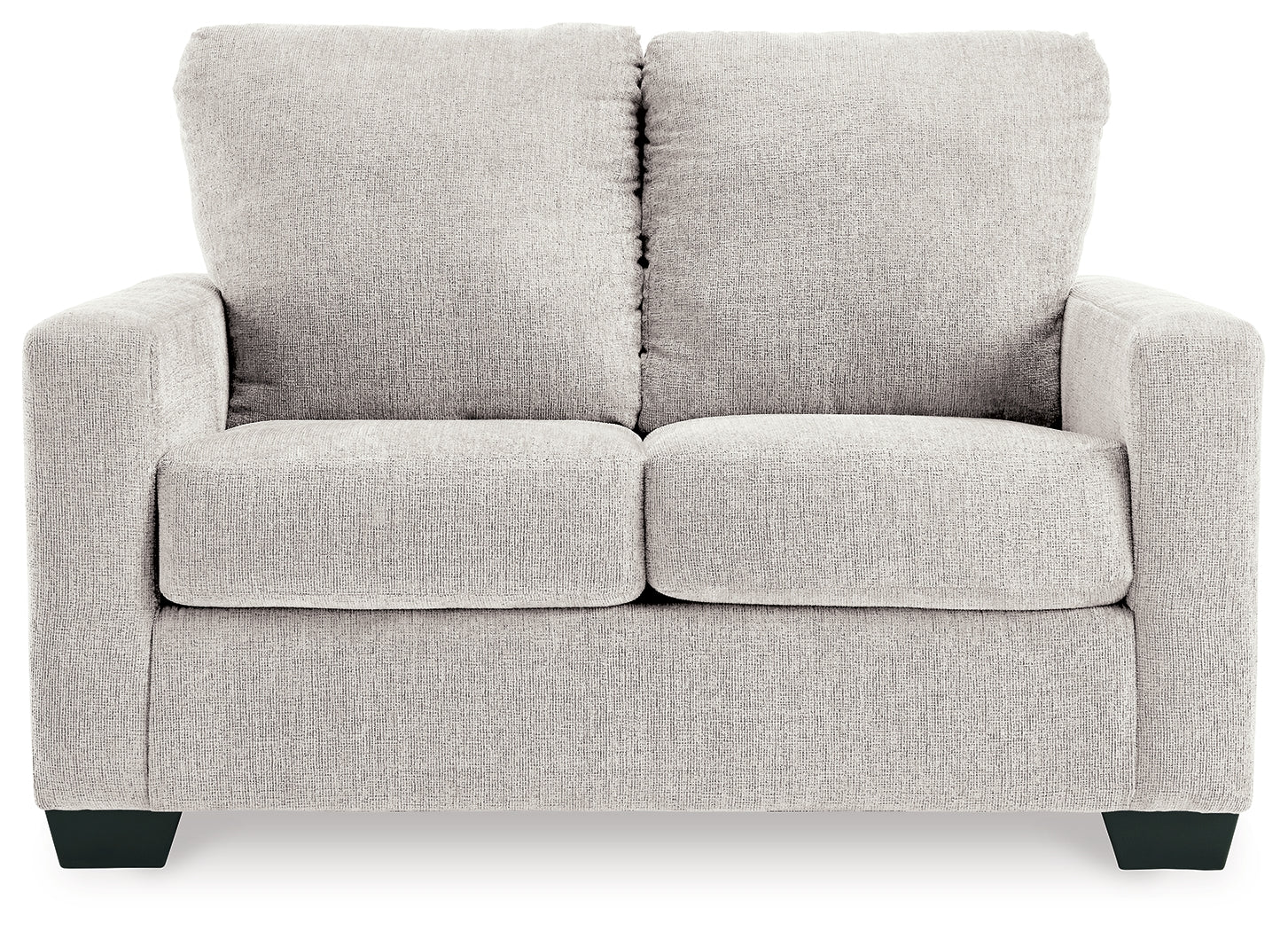 Head-on view of Rannis twin sofa sleeper closed