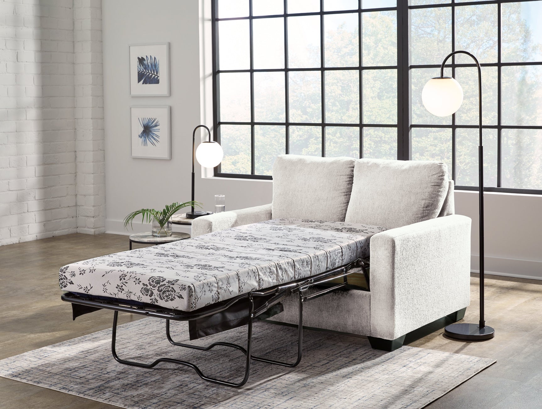Rannis twin sofa sleeper mattress open angle