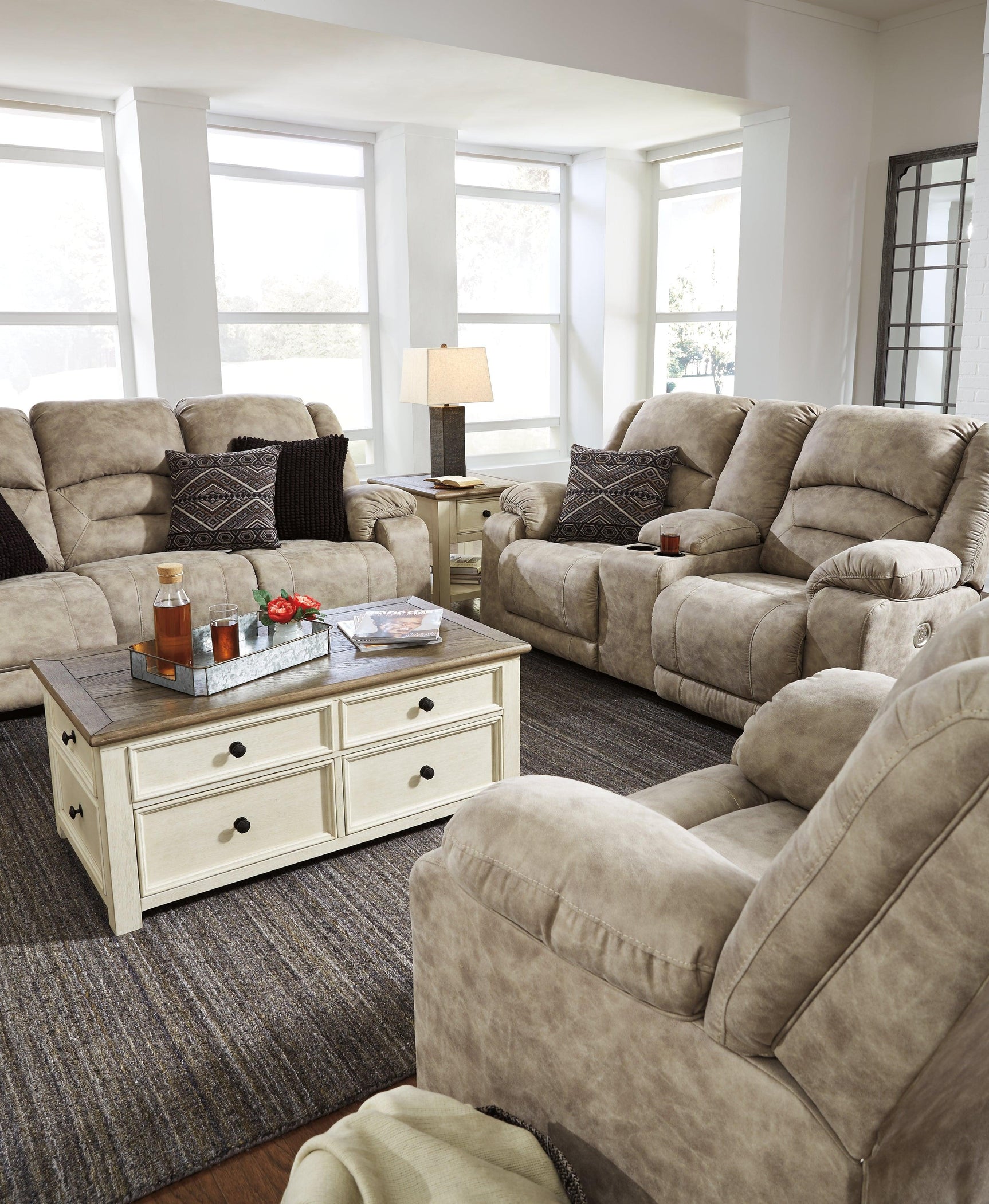 Bolanburg End Table with drawer open revealing storage space