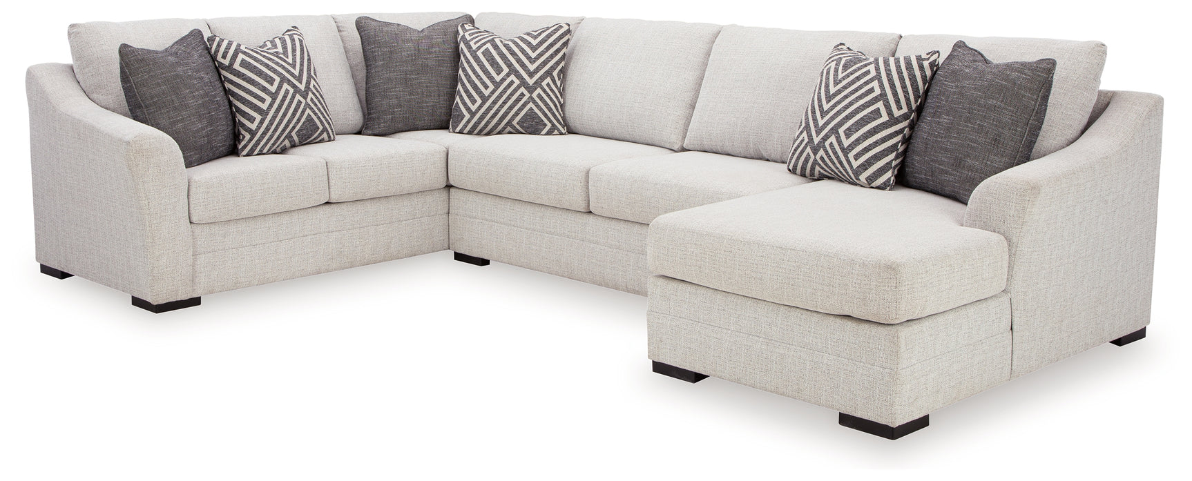 detail view of Koralynn Stone sectional sofa upholstery and seating