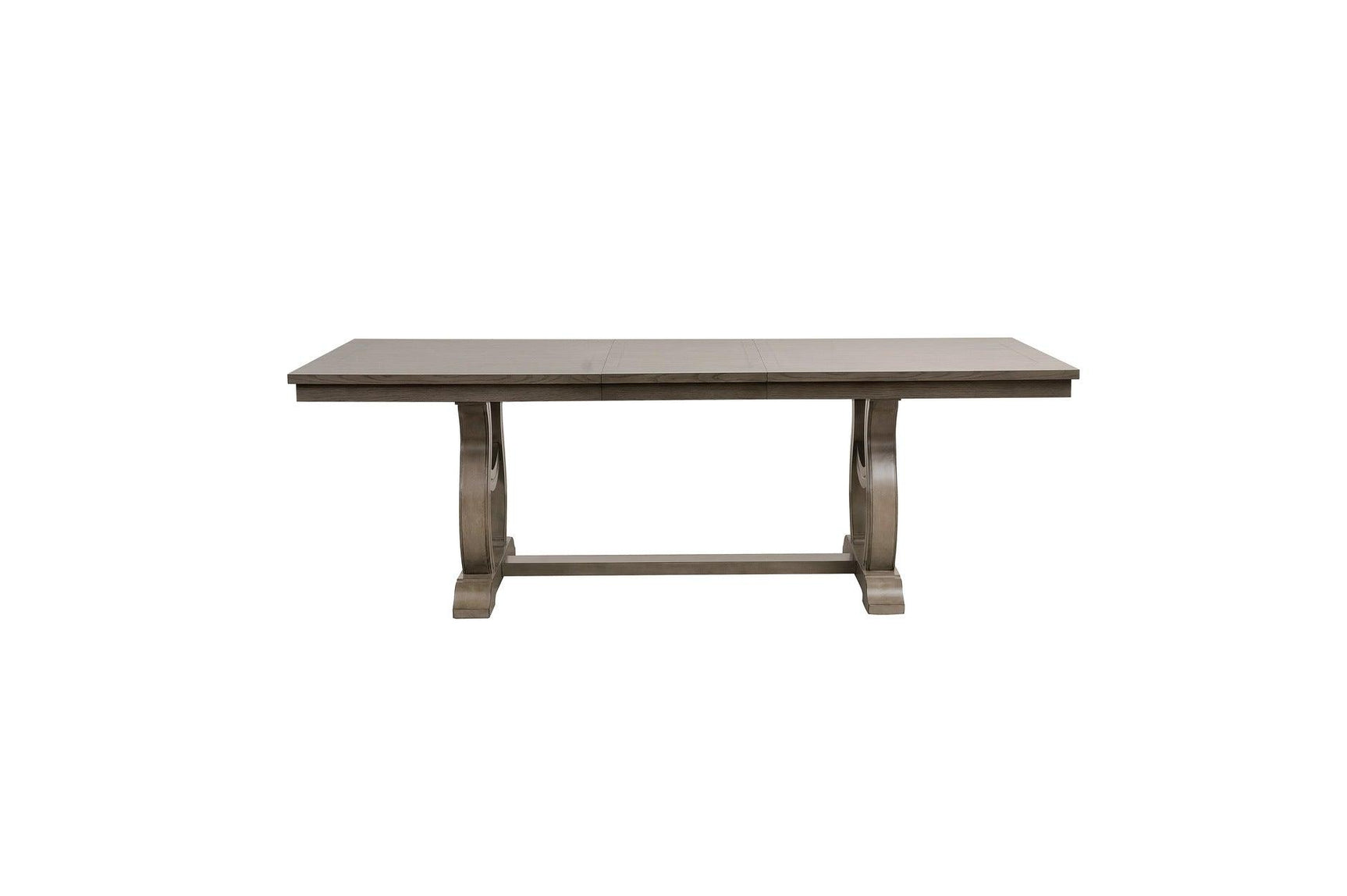 main view of extended Vermillion bisque dining table set