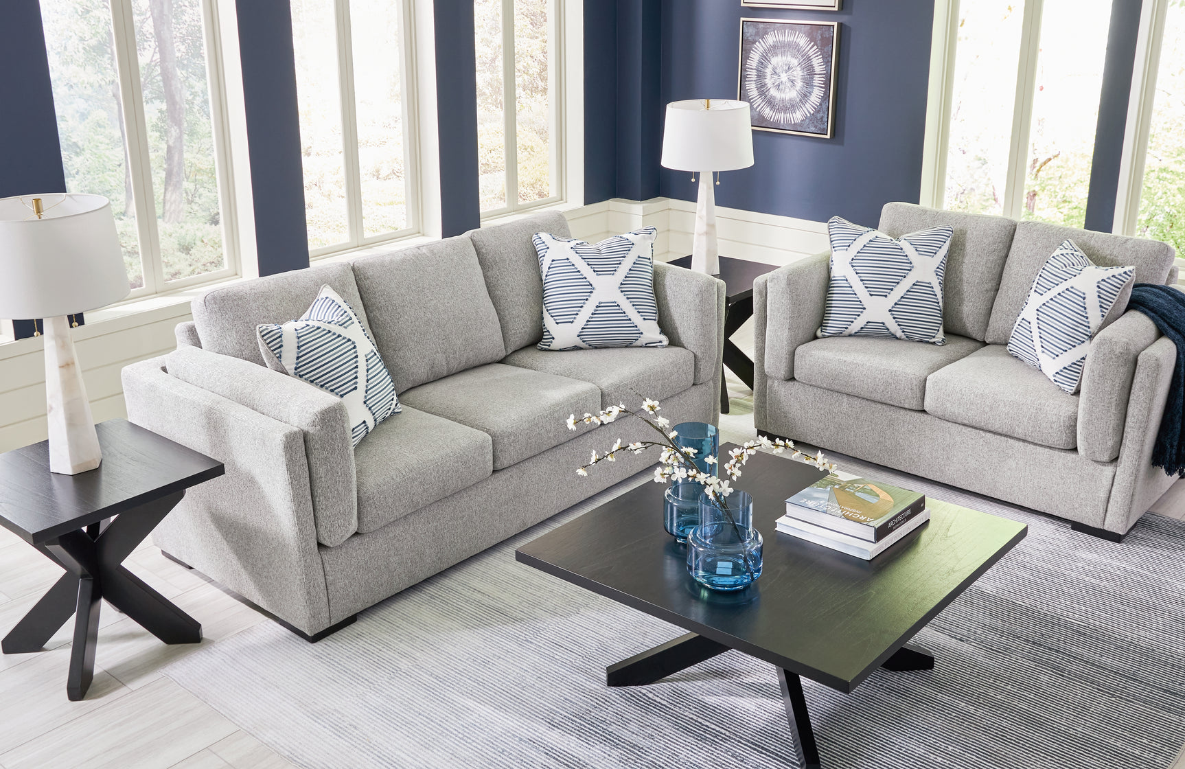 Alternative main view of Evansley Pewter Sofa and Loveseat
