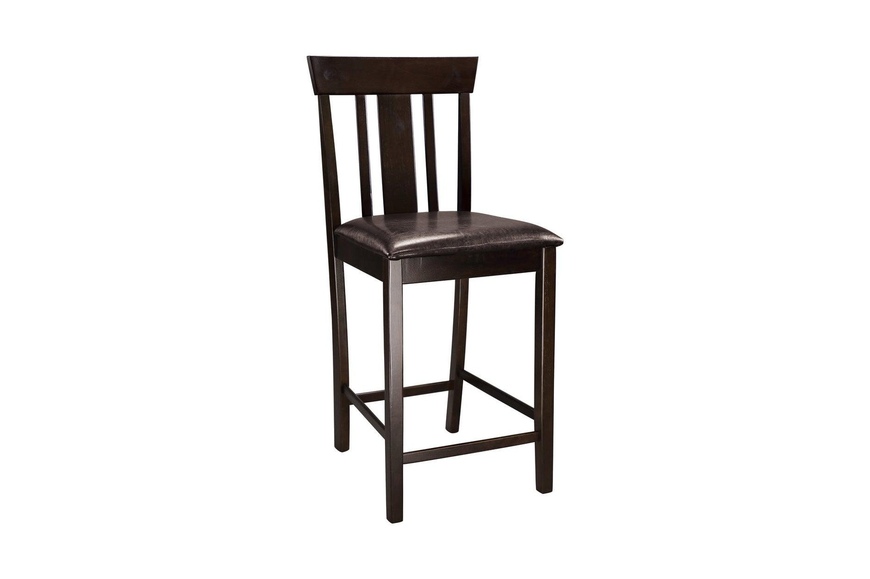 Diego Espresso Faux Leather Square Counter Height Dining Set chair detail view