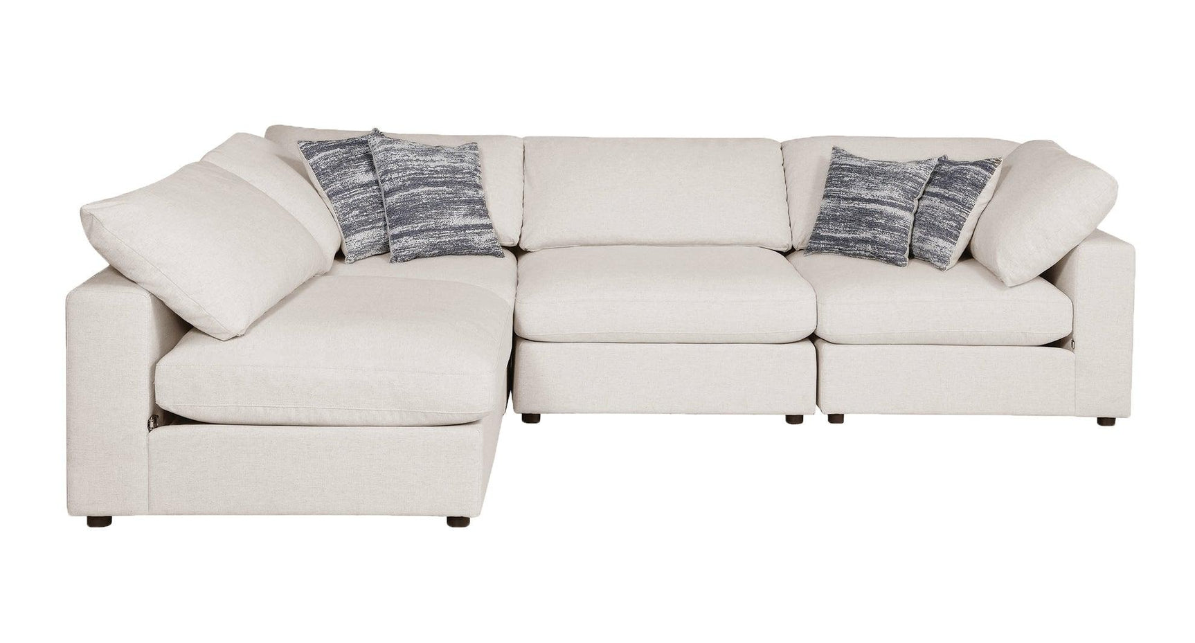 Close-up detail of Serene Upholstered Modular Sectional fabric and stitching