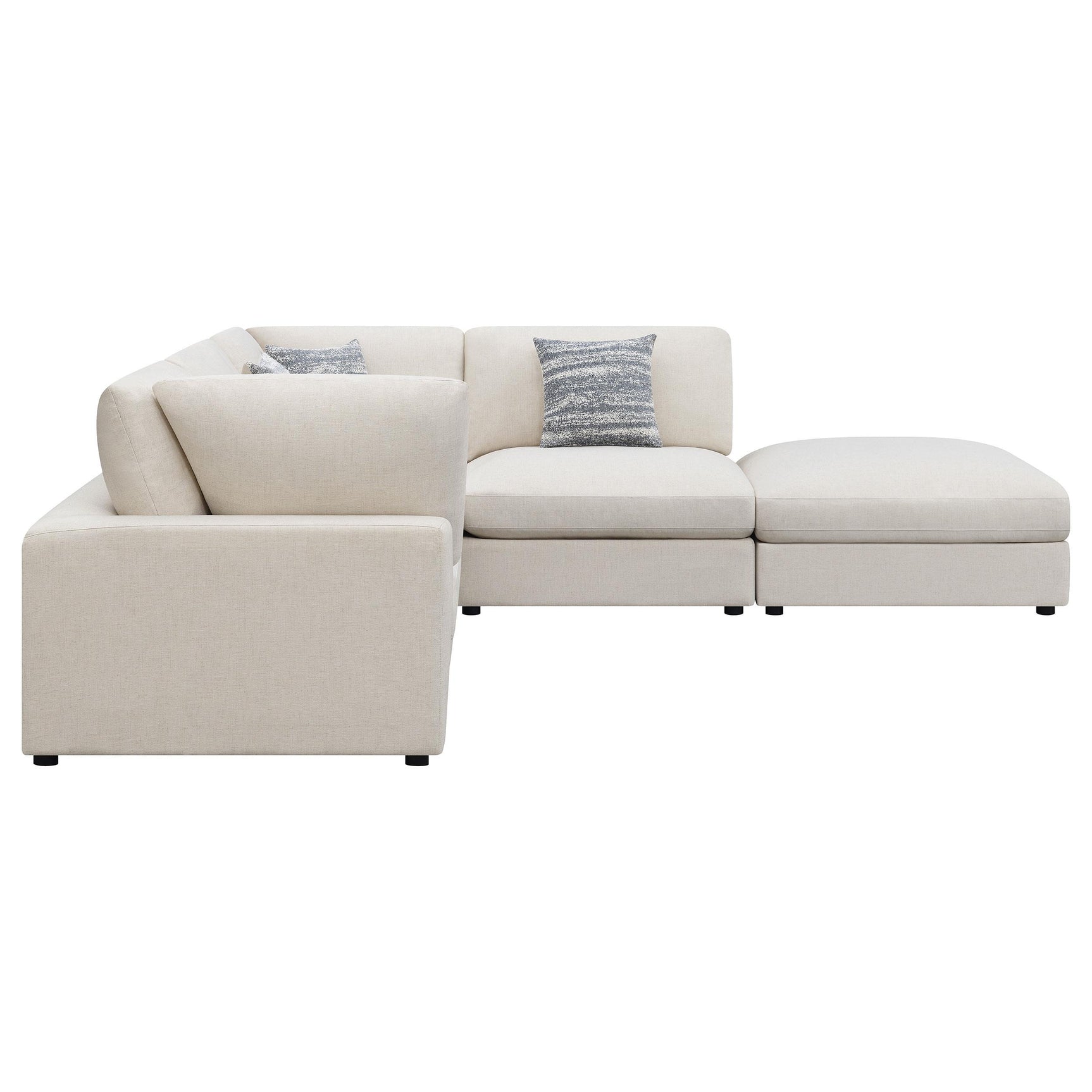 Main view of Serene 5-piece beige fabric modular sectional sofa