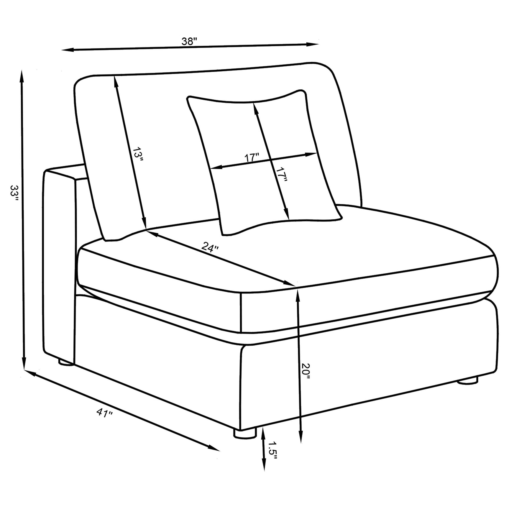 Room perspective of large Serene 5-piece modular sectional sofa