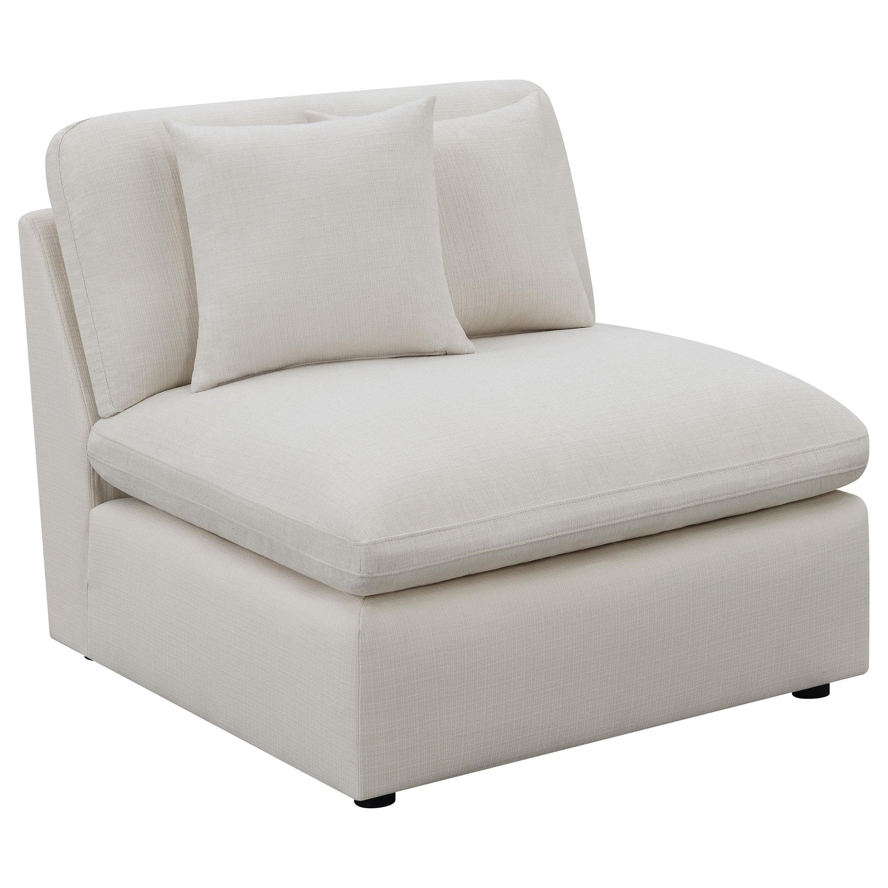 Room view with Hobson 4-piece ivory sectional sofa