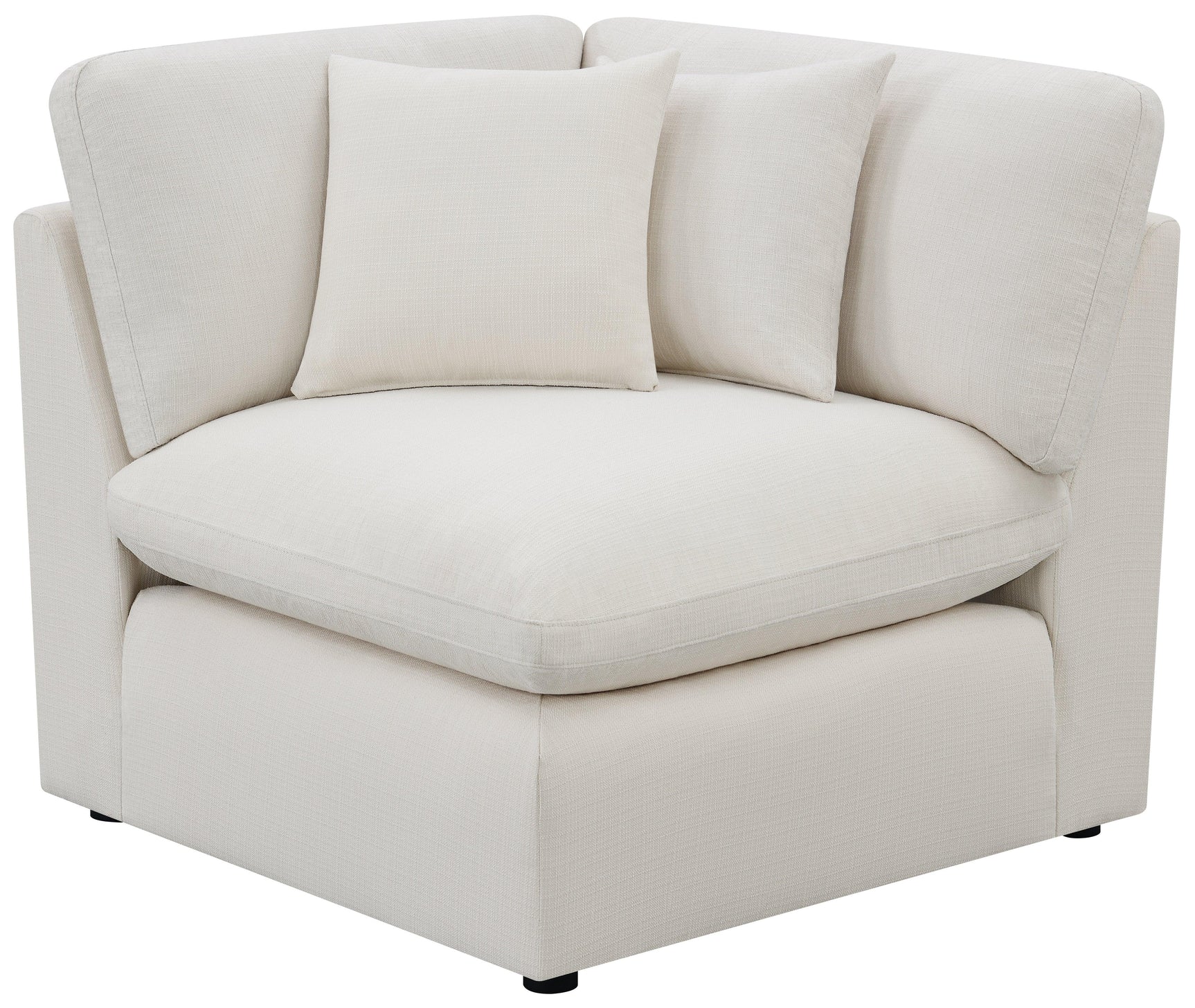 Hobson ottoman corner detail with visible storage compartment