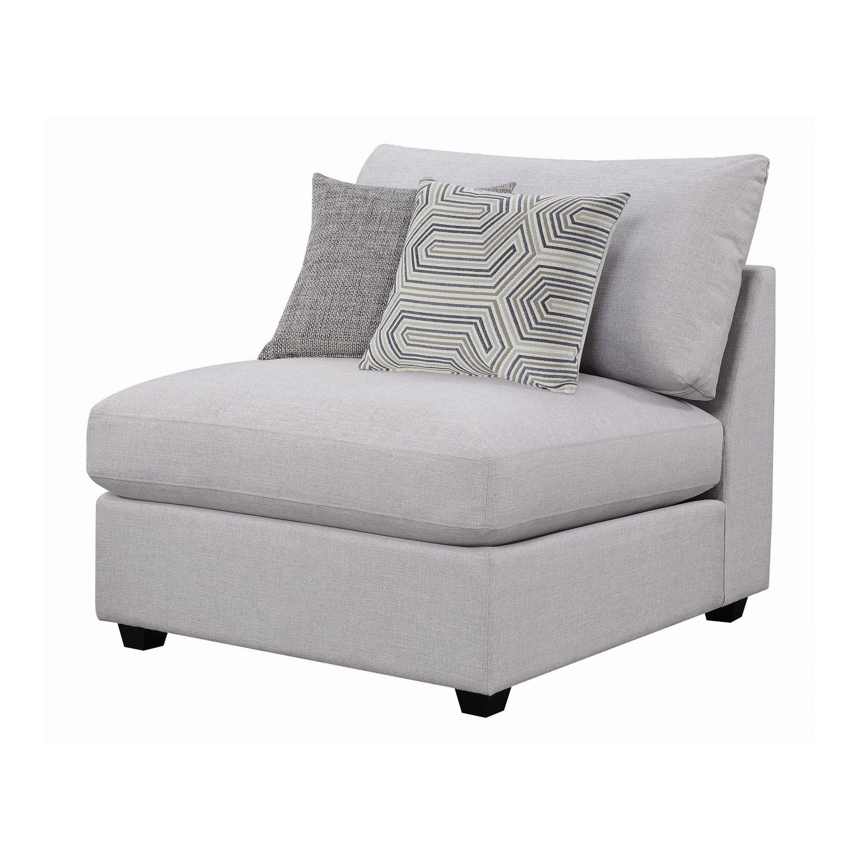 Cambria Light Grey Upholstered 6-Piece Sectional sofa front view