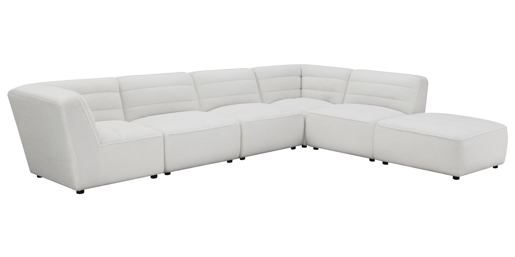 Sunny Ottoman in living room setting with sectional