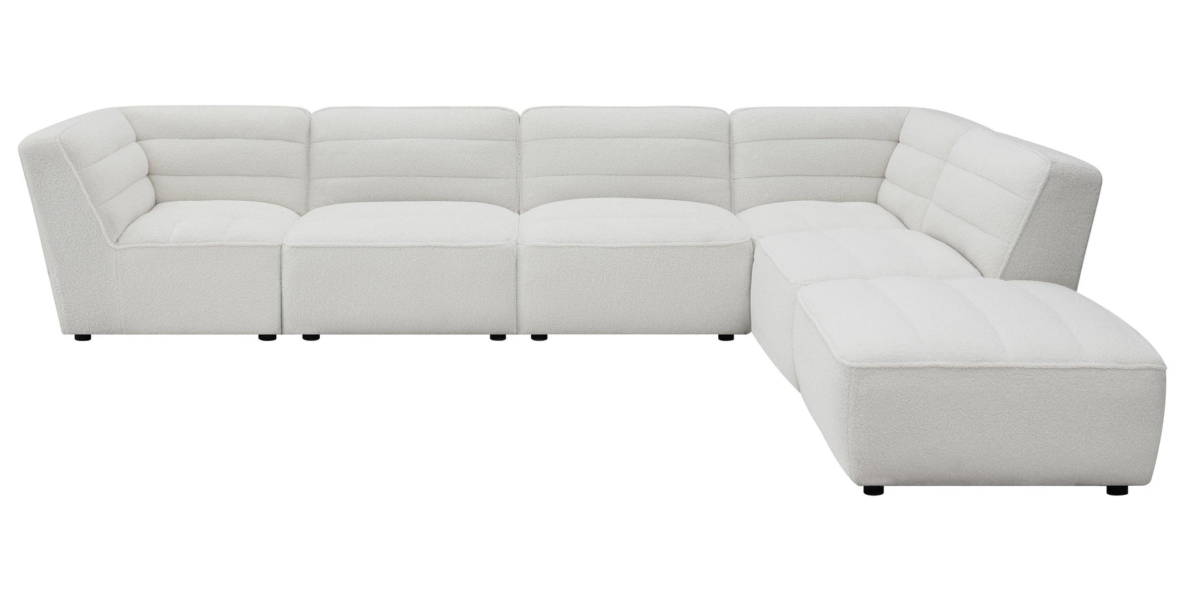 Sunny 6-Piece Upholstered Sectional Sofa side angle showing sectional configuration