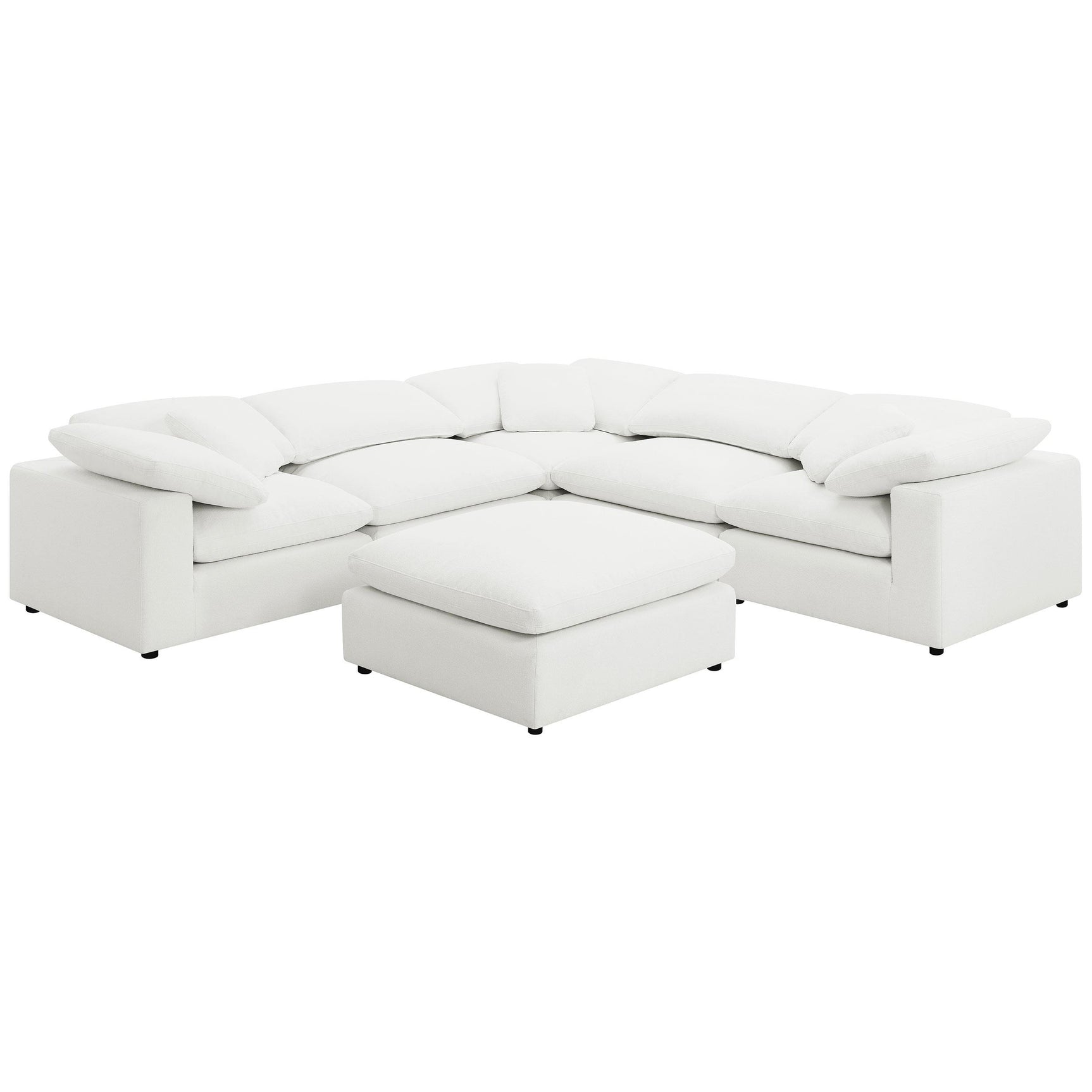 Raleigh Boucle Upholstered Armless Chair Ivory front view
